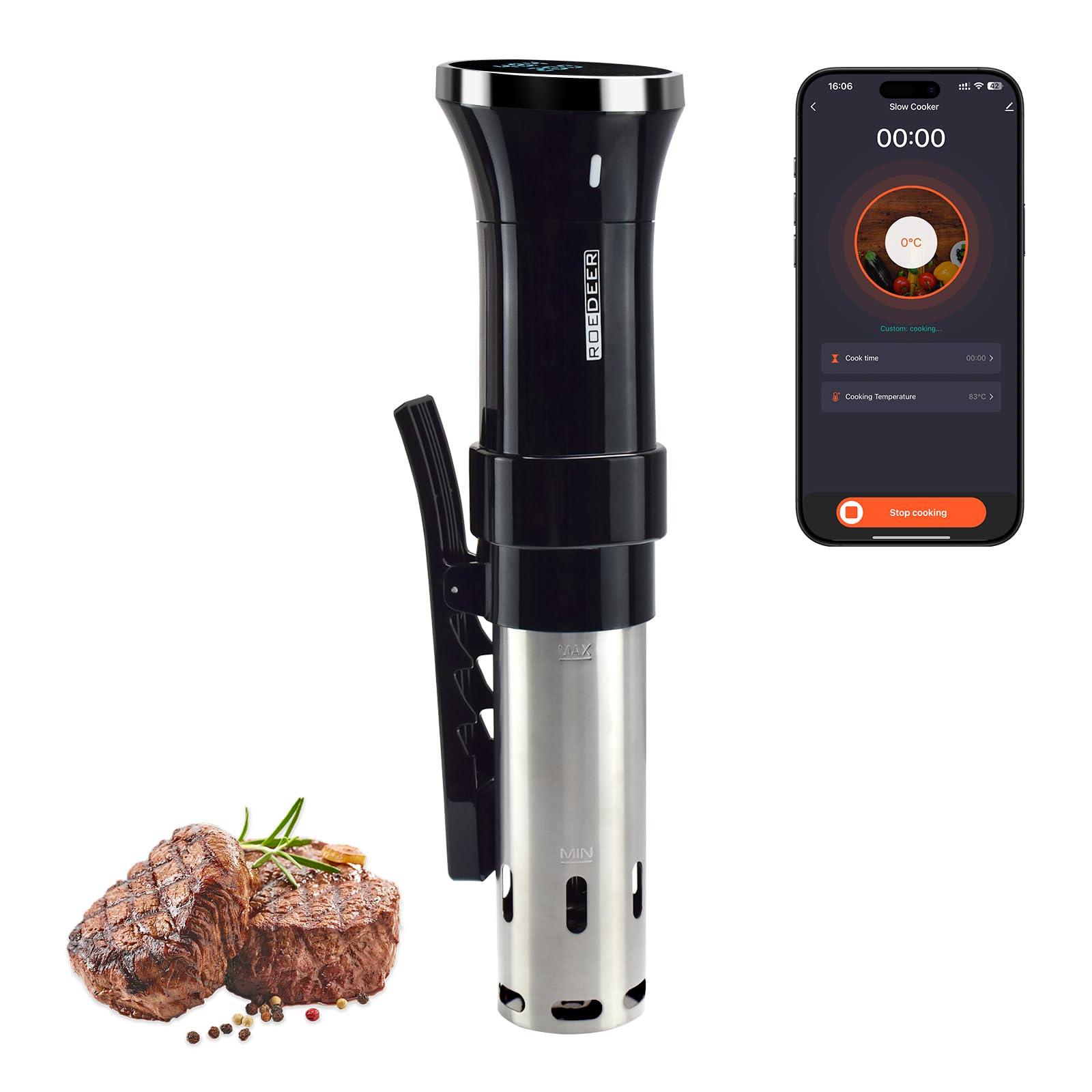 Amazon.com: ROEDEER WI-FI Sous Vide Cooker,1100W Immersion